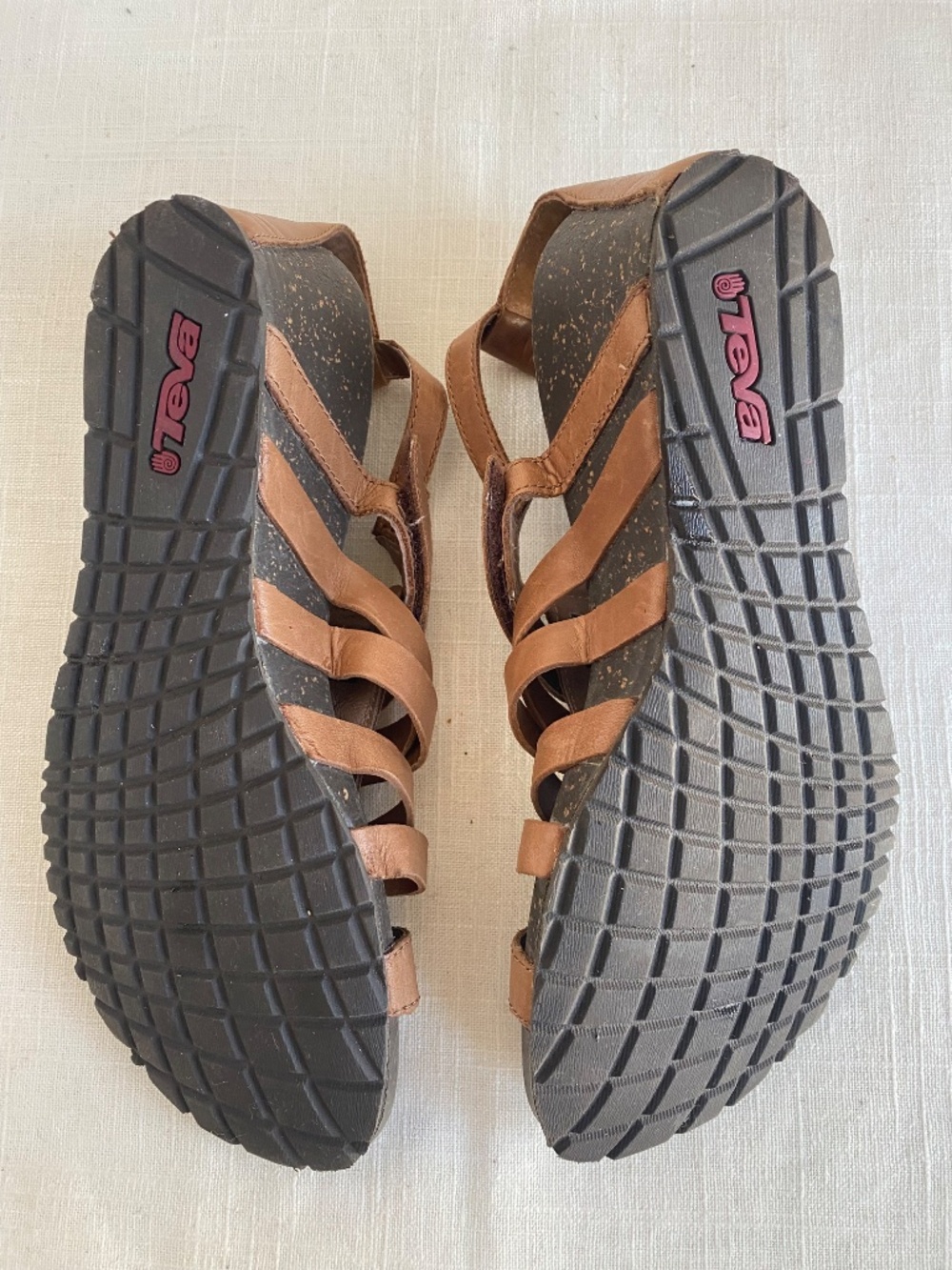 Teva Cabrillo  brown leather wedge sandals Size 9 - Picture 6 of 10